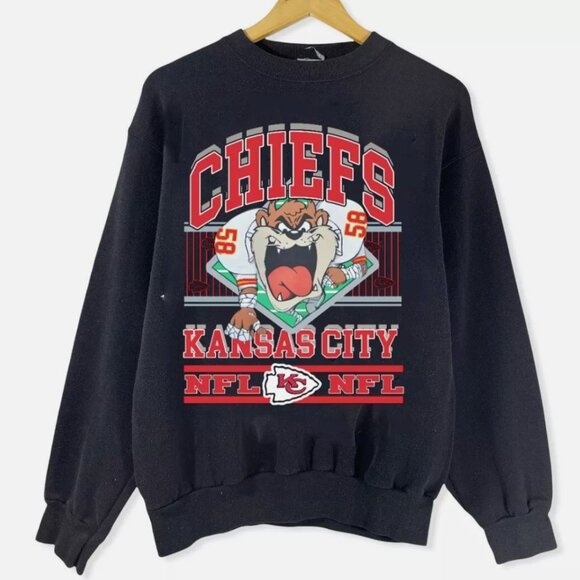 Kansas City Chiefs Football Sweatshirt, Kansas City Chiefs Looney Tunes Shirt - Picture 1 of 3